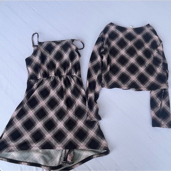 Girl's 2 Piece Outfits Button Front Long Sleeve cardigan and Skirt Set M 7-8 - Picture 5 of 8